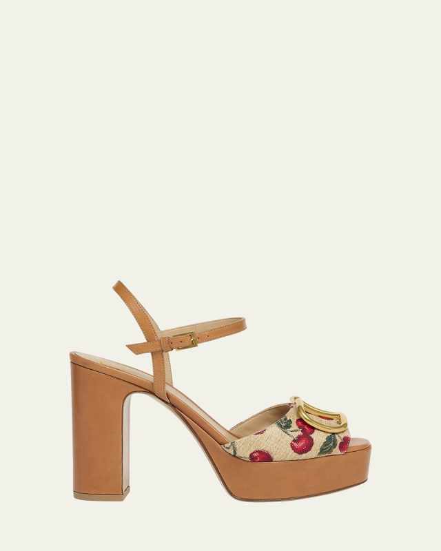 VLogo Cherry Ankle-Strap Platform Sandals